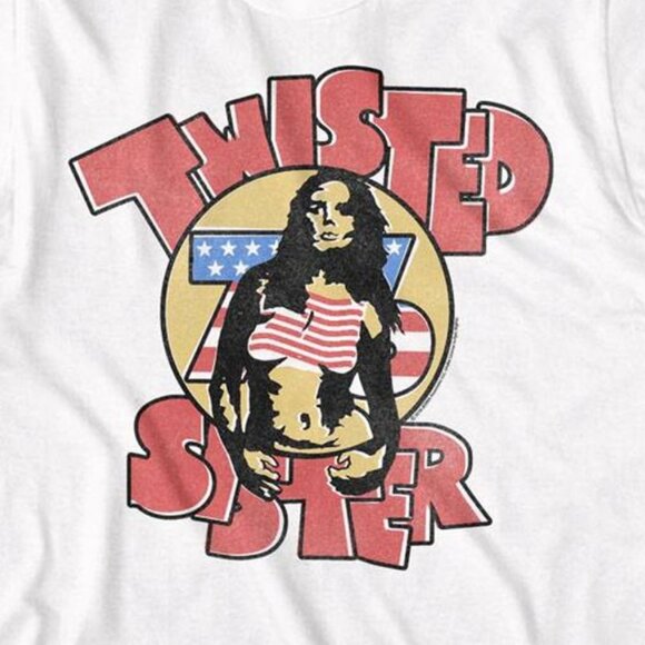Twisted Sister Twisted 76 White Adult Rock Band Graphic T-Shirt 90 - Picture 2 of 5